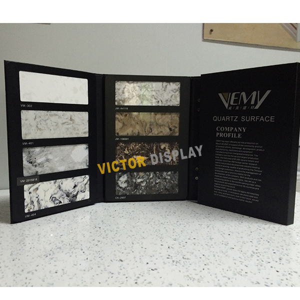 VS106 Leather Quartz Stone Display Book
